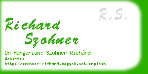 richard szohner business card