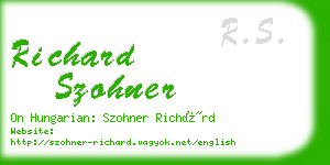 richard szohner business card